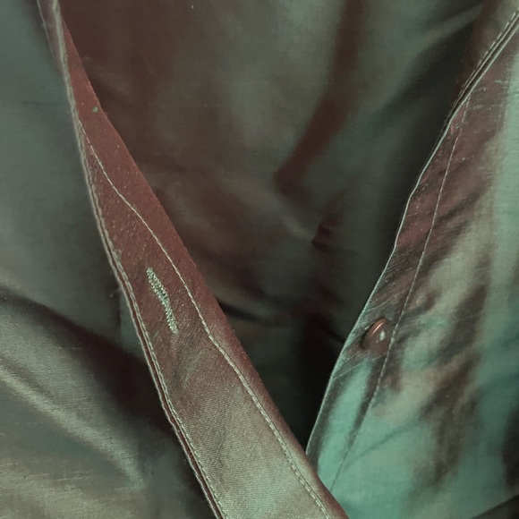 Emerald silk wrap blouse top - Picture 4 of 4